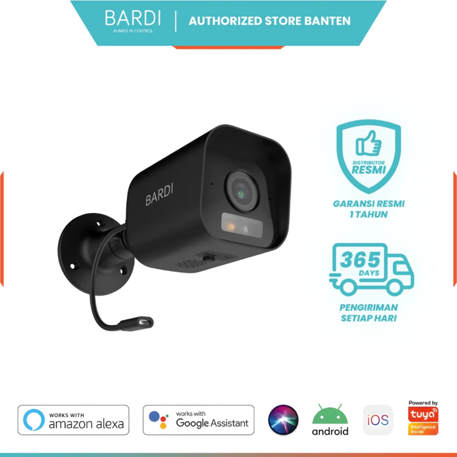 BARDI Smart Home IP Camera CCTV Outdoor Static LITE- Kamera Pantau Jarak Jauh IP65 1080p FHD Tuya