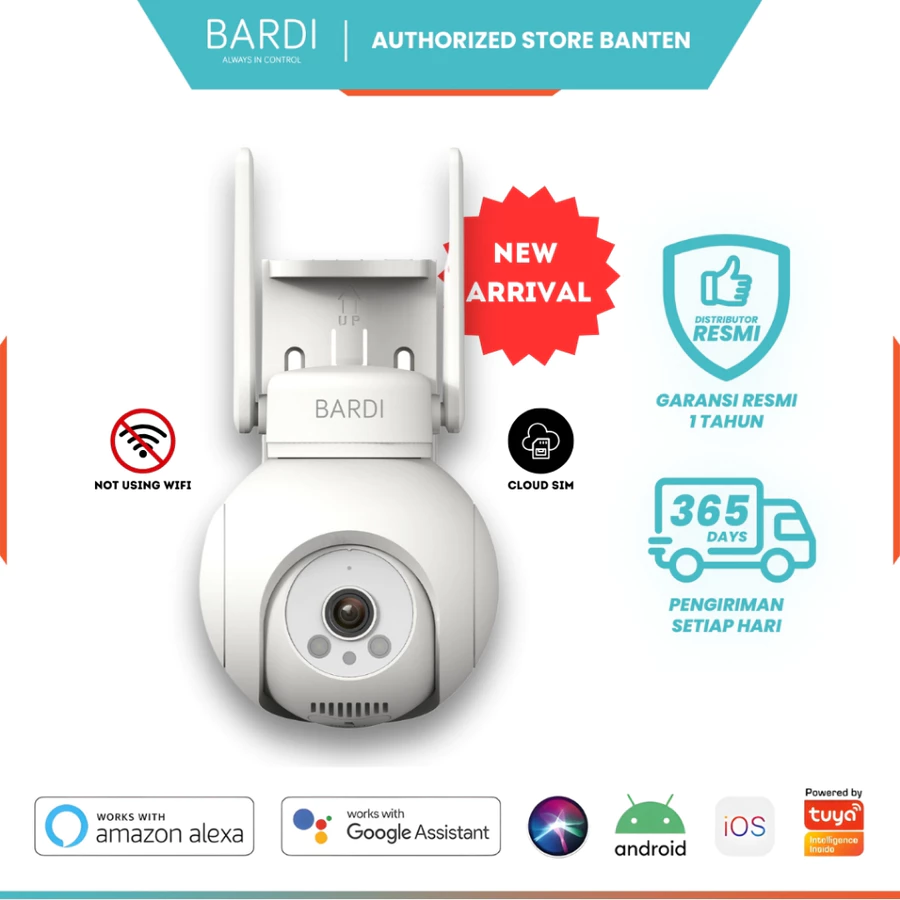 Bardi Smart IP Camera Outdoor PTZ with Cloud SIM CCTV Tanpa WiFi