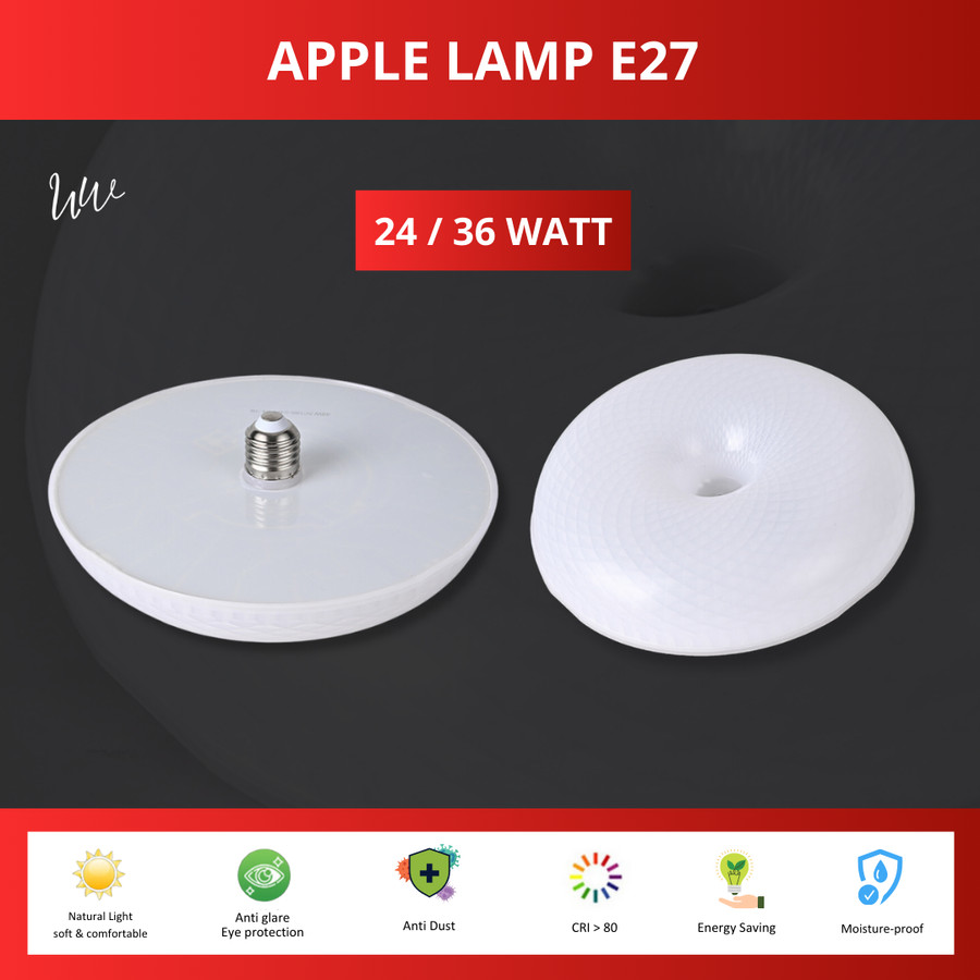 Apple Lamp | Fitting Bohlam E27 | Anti Debu Anti Serangga Anti Lembab | Bohlam Tahan Lama Hemat Energi Terang Merata 