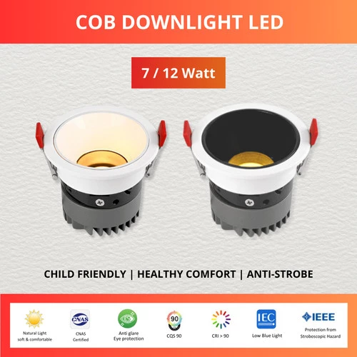 Lampu LED Sorot Spotlight Downlight COB Anti-Silau 7W Plafon CRI 90