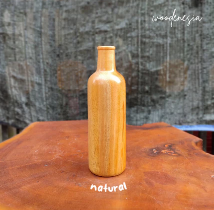 WOODENESIA Vas Bunga Aesthetic Bahan Kayu Mahoni Asli Ornamen Pot Aestetik Kode Rio