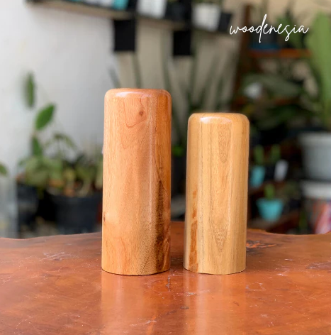 WOODENESIA Vas Bunga Kayu Mahoni Asli Pot Kering Vase Rustic Roma