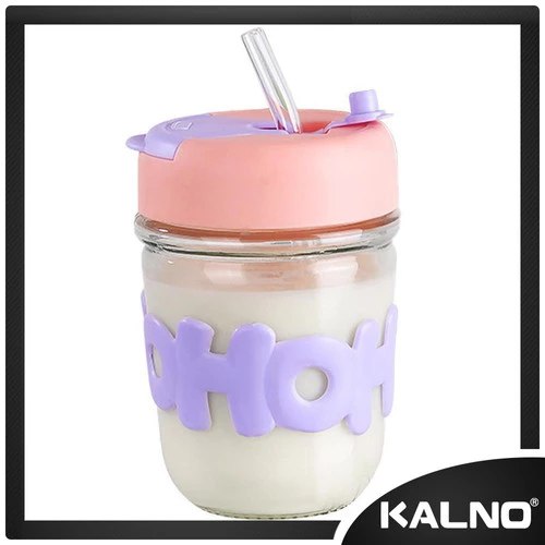 Gelas Kaca HoHo Free Sedotan - Botol Lucu Unik BMK72HO