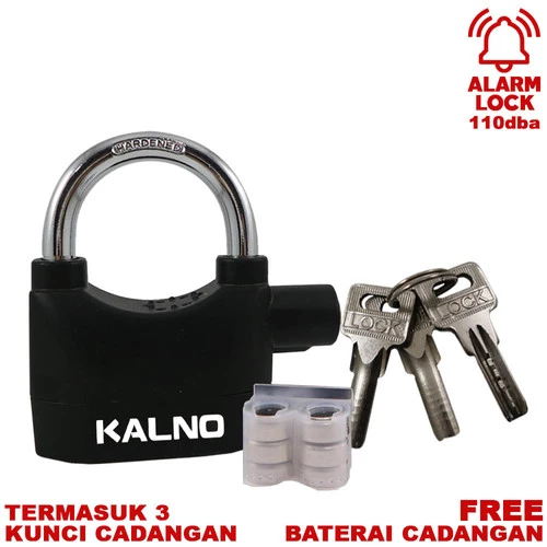 Gembok Alarm SHORT free baterai, Untuk Pagar Rumah dan Motor