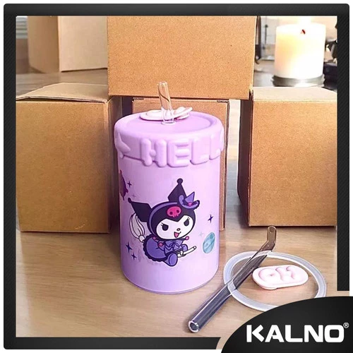 Gelas Kaca Double Layer Dengan Sticker Karakter GMK505 - Gelas Kaca Anak 350ml