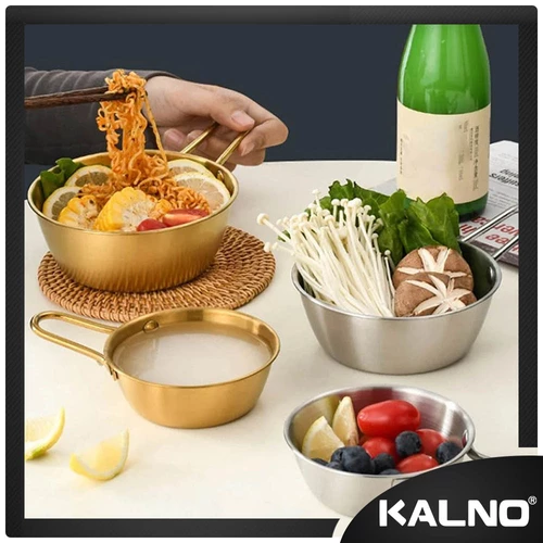 Panci / Mangkok Korea 1 Paket Isi 2 Pcs 13 Dan 14 Cm Bahan Stainless SUS 304 Warna SILVER