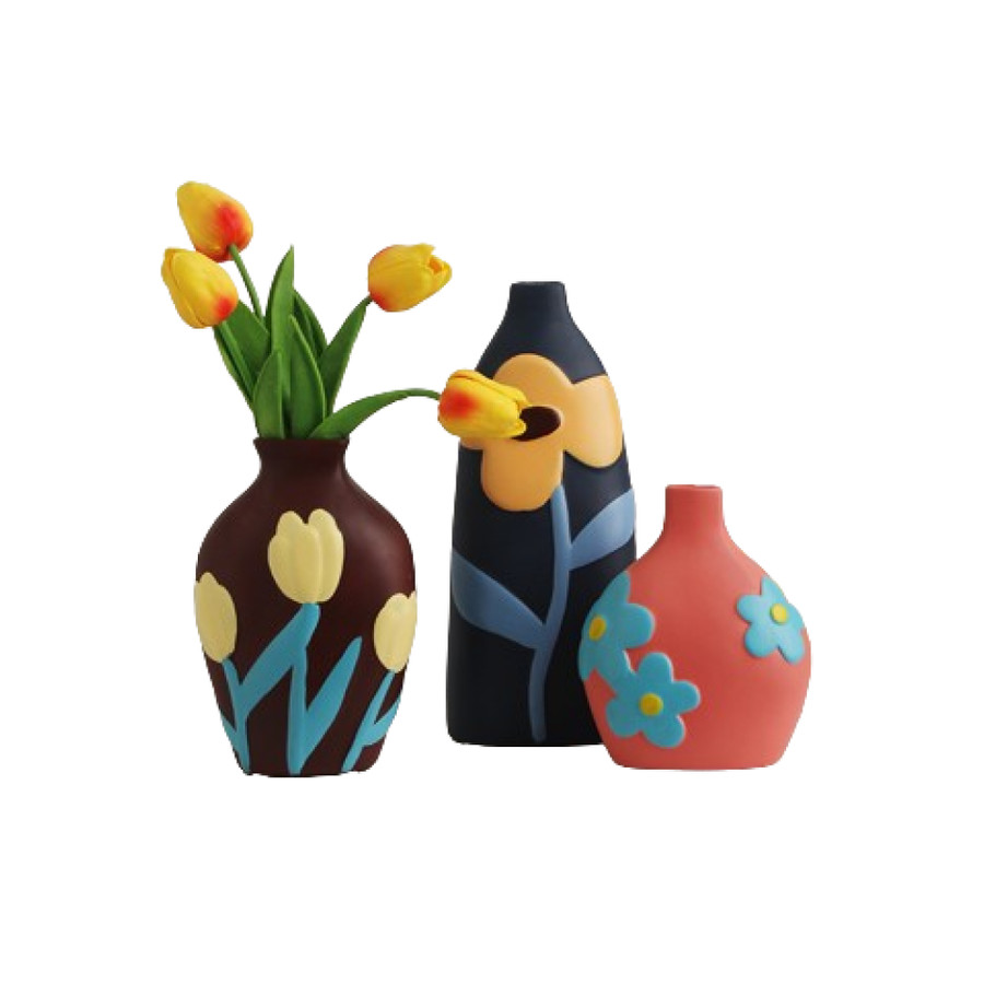 Kai Vase (Kai Vase Brown Set of 3)