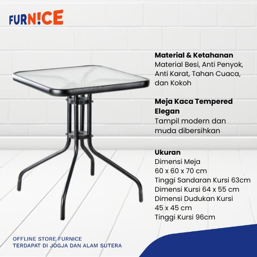 Set Meja Kursi Teras Besi Minimalis Obelix Haiden