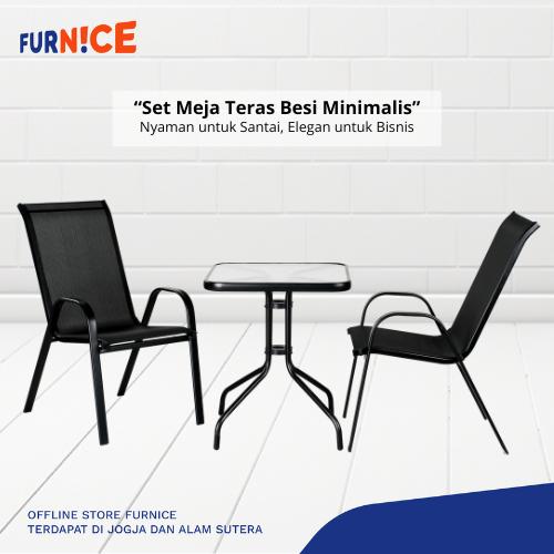 Set Meja Kursi Teras Besi Minimalis Obelix Haiden