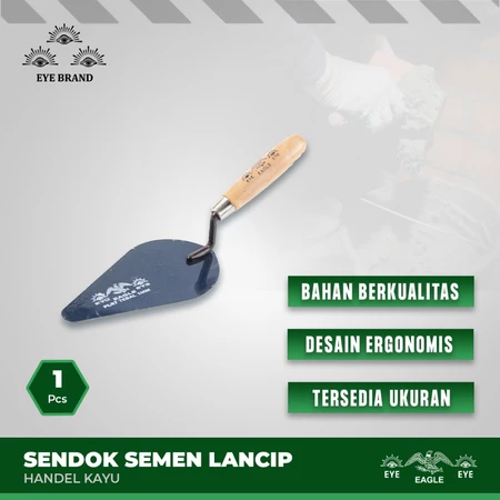 Sendok Semen Lancip Gagang Kayu Cap Mata