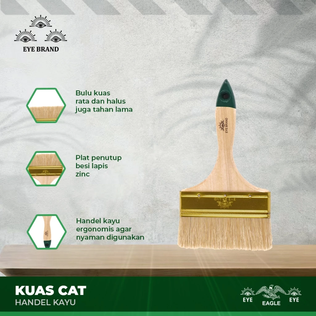 Kuas Cat Tembok Gagang Kayu Cap Mata