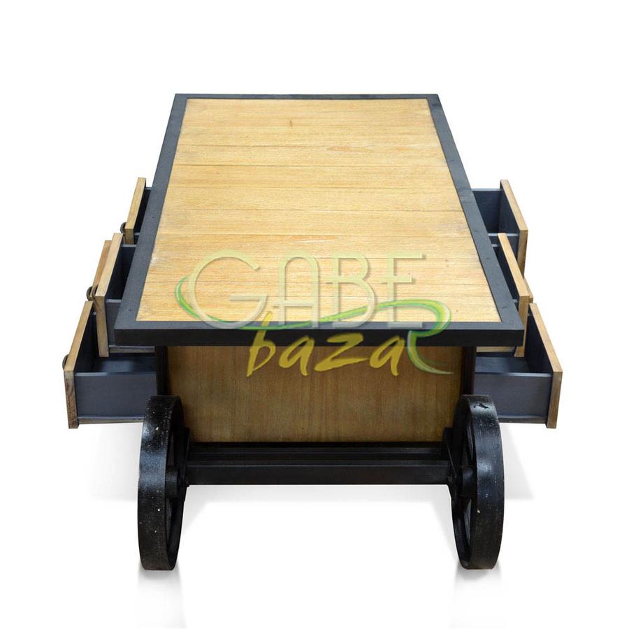 Meja Kopi Trolley Industrial Italy
