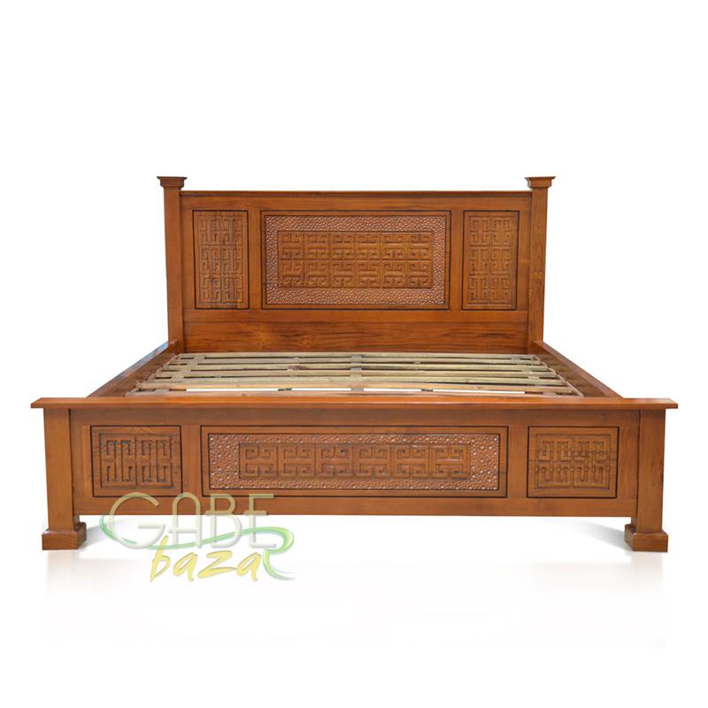 Tempat Tidur Jati Motif Oriental
