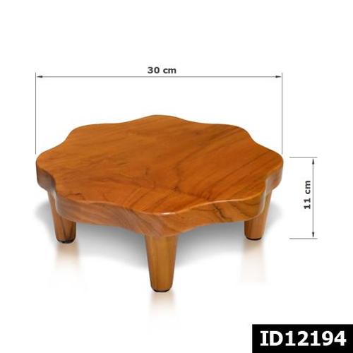 Meja Mini Tempat Teh Unik Kayu Jati Diameter 30 Cm