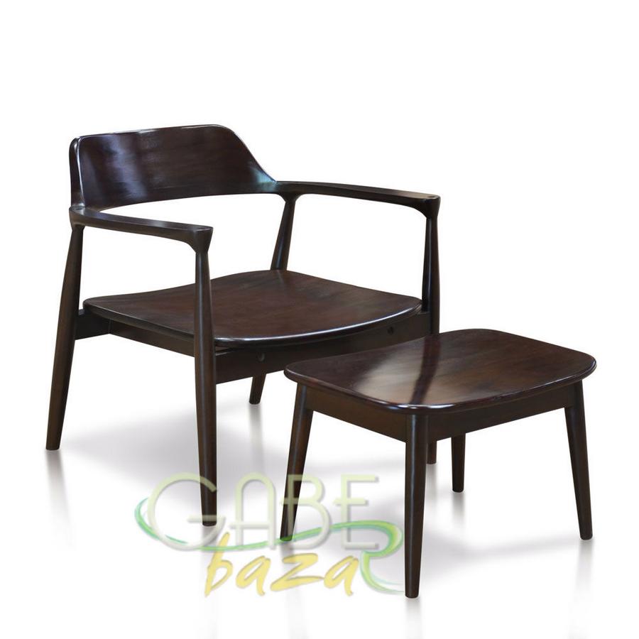 Kursi Santai APPLE Cokelat Tua dan Stool