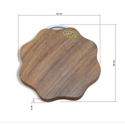 Talenan Kayu Jati Model Kembang , Talenan Jati Food Grade