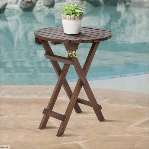 Meja Lipat Mini Kayu Jati Premium - Praktis untuk Piknik & Outdoor!
