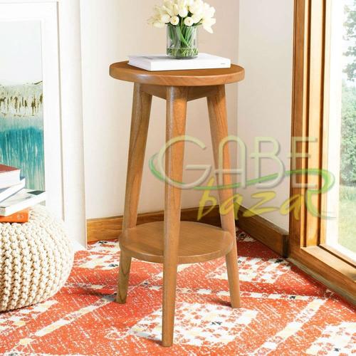 Meja Sudut Lingkaran Mini Kayu Modern