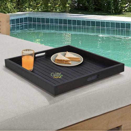 Tray / Nampan Jati Warna Dark 60 x 60 Cm