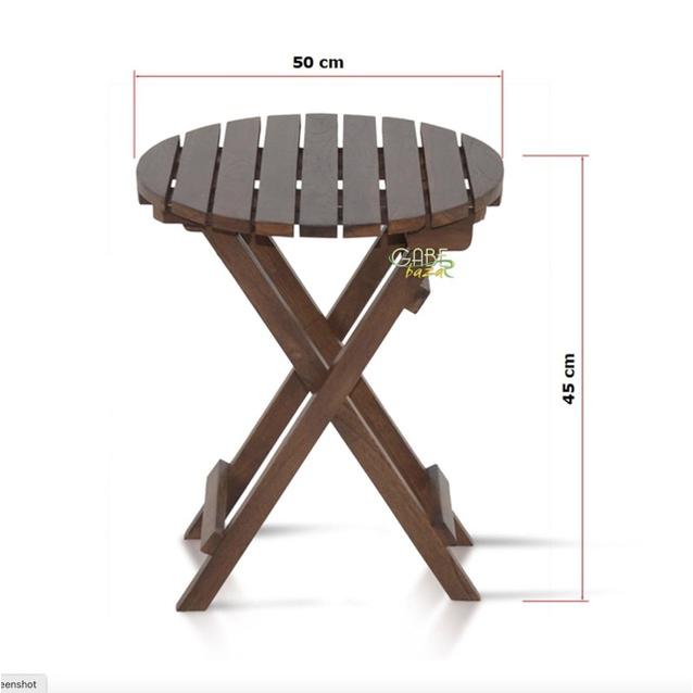 Meja Lipat Mini Kayu Jati Premium - Praktis untuk Piknik & Outdoor!