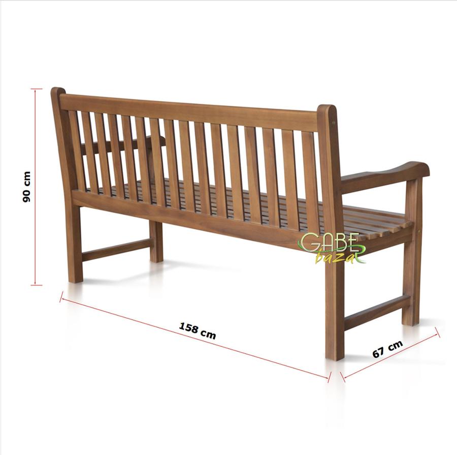 BANGKU TAMAN JATI 3 DUDUKAN NATURAL OD54224 knock down