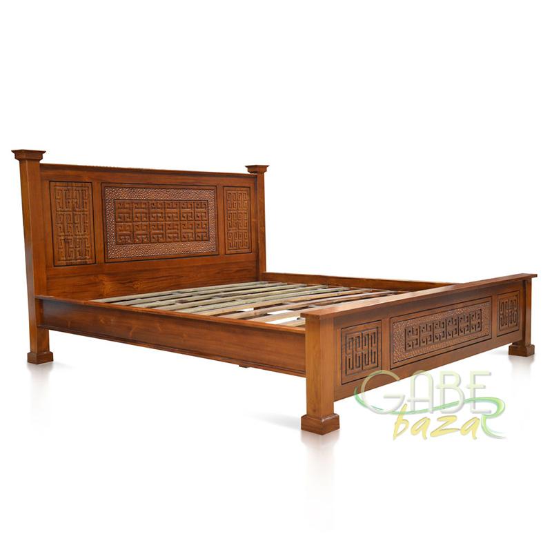Tempat Tidur Jati Motif Oriental