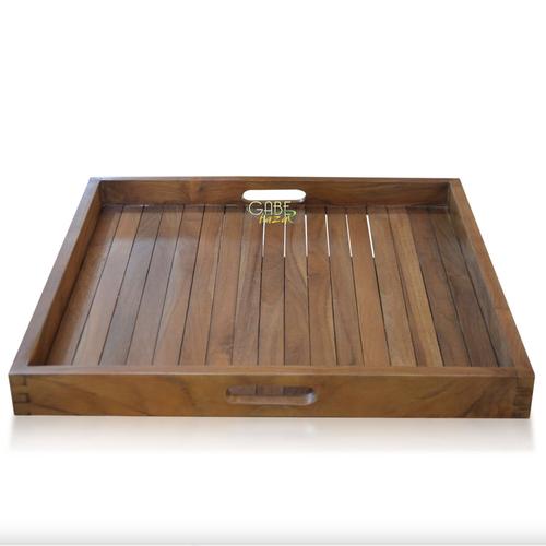 Tray / Nampan Jati Warna Dark 60 x 60 Cm