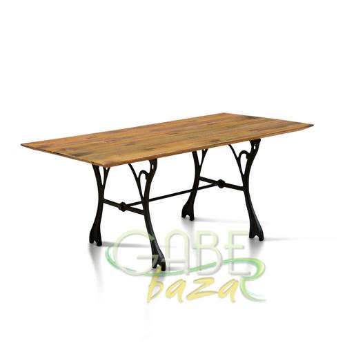 Meja Toyibi Rectangular - Meja Lesehan Kayu Jati Handmade dengan Kaki Besi Cor