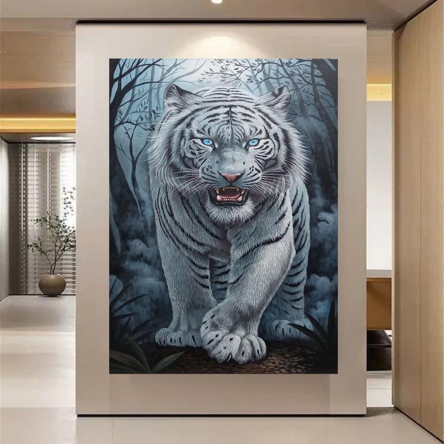 lukisan dinding harimau modern art hiasan dinding aesthetic