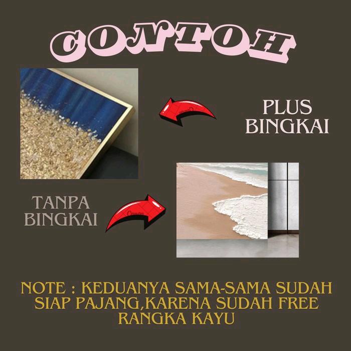 Lukisan dinding koi aesthetic modern art Frame ukuran 60x120