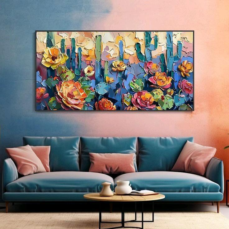 LUKISAN DINDING BUNGA AESTHETIC HIASAN DINDING RUMAH Frame