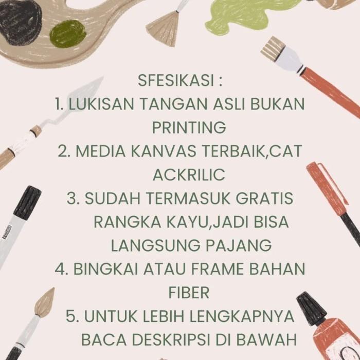 lukisan dinding pemandangan aesthetic lukisan kanvas bulat