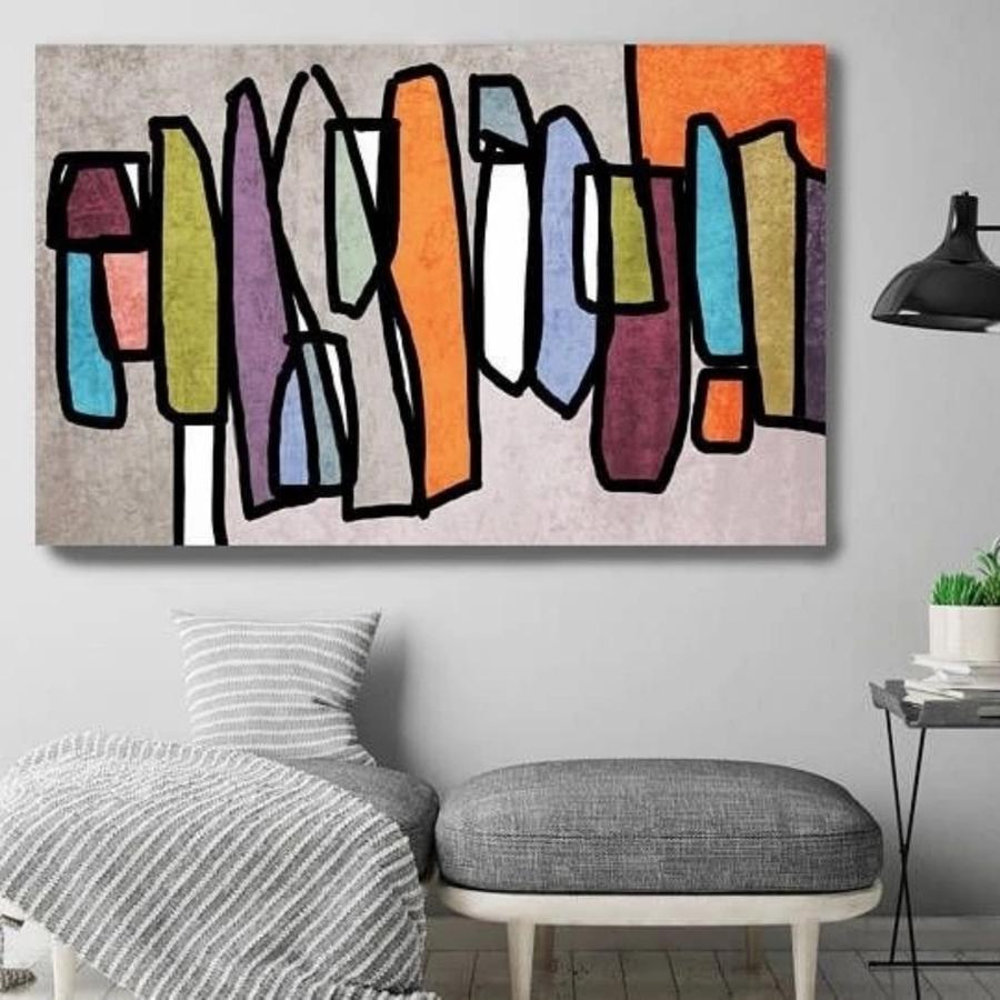 lukisan dinding abstrak dekoratif modern art minimalis hiasan dinding Frame