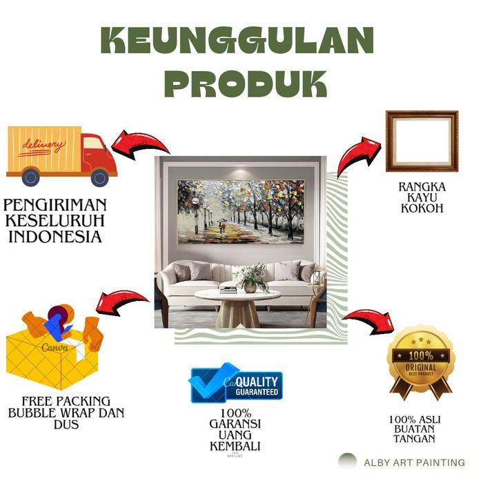 Lukisan dinding bunga aesthetic Lukisan Kanvas Frame 