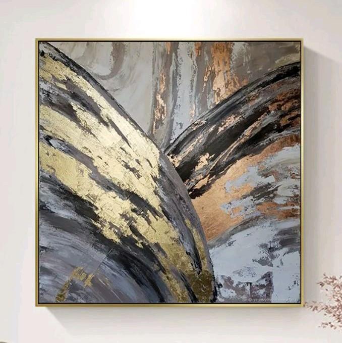 Lukisan Abstrak Aesthetic Modern Art Dinding Frame - Media Kanvas, Cat Akrilik
