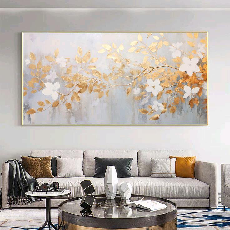 LUKISAN DINDING BUNGA AESTHETIC 80X150CM Frame