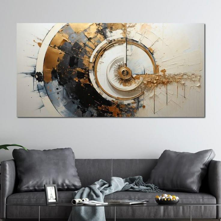 lukisan dinding abstrak aesthetic modern texture timbul
