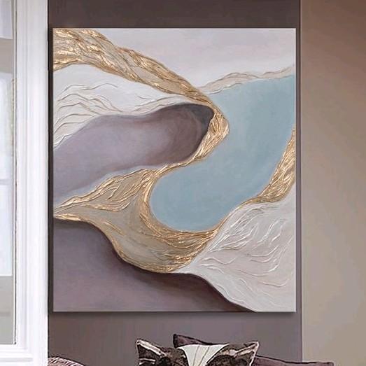 Lukisan Dinding Abstrak Aesthetic Modern Art Frame
