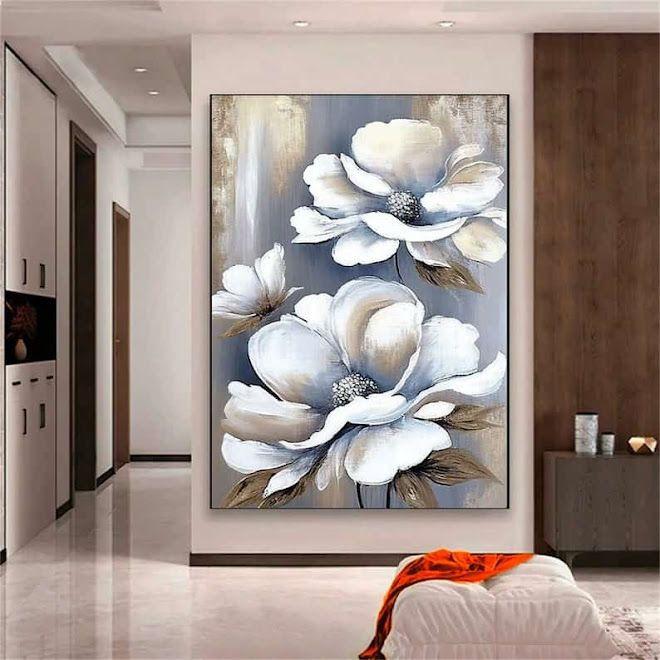 Lukisan dinding bunga modern art lukisan kanvas painting art dekorasi rumah