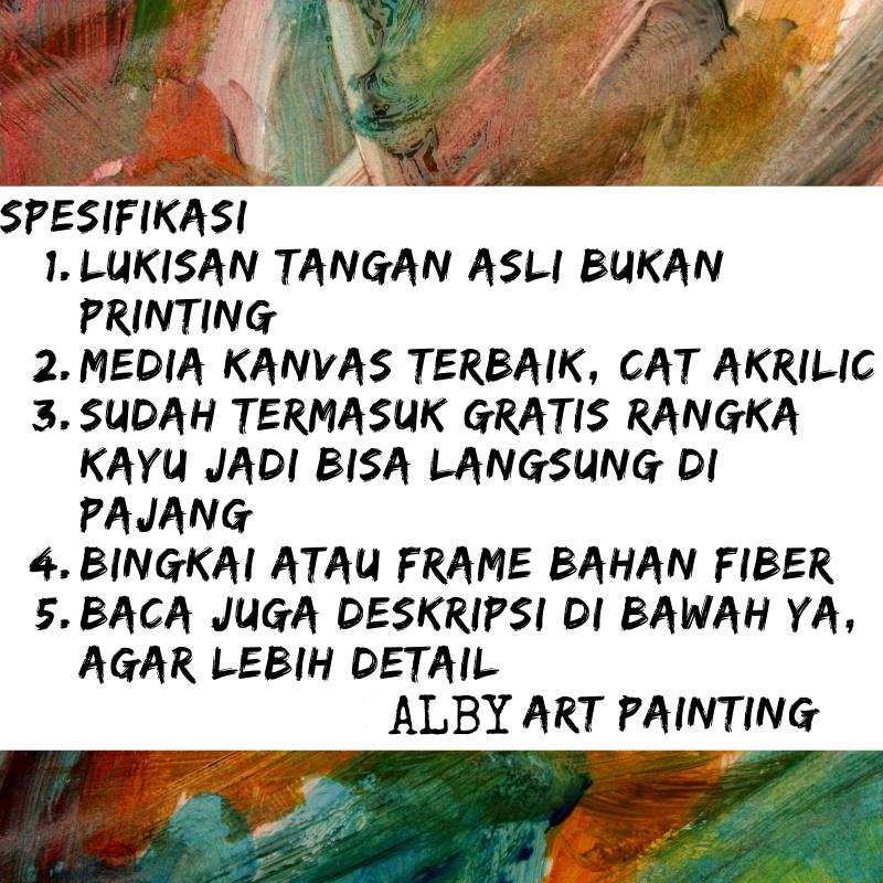 Lukisan Dinding Abstrak Aesthetic 3in1 60 x 90cm Kanvas Acrylic