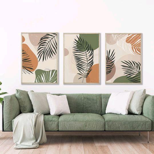 LUKISAN DINDING abstrak AESTHETIC 3pcs LUKISAN KANVAS HIASAN DINDING