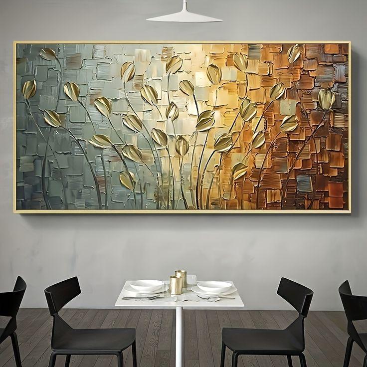 Lukisan dinding abstrak bunga tulip modern art lukisan kanvas Hiasan dinding aesthetic