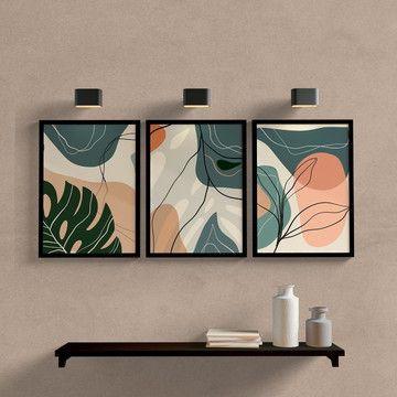 Lukisan dinding abstrak minimalis modern art free packing triplek 