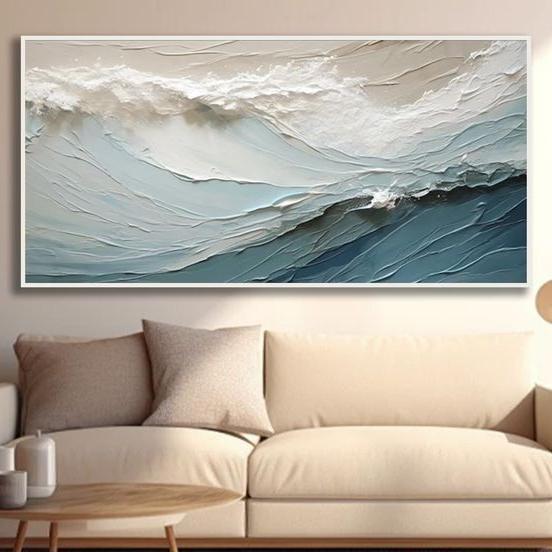 Lukisan dinding abstrak aesthetic modern art dekorasi rumah