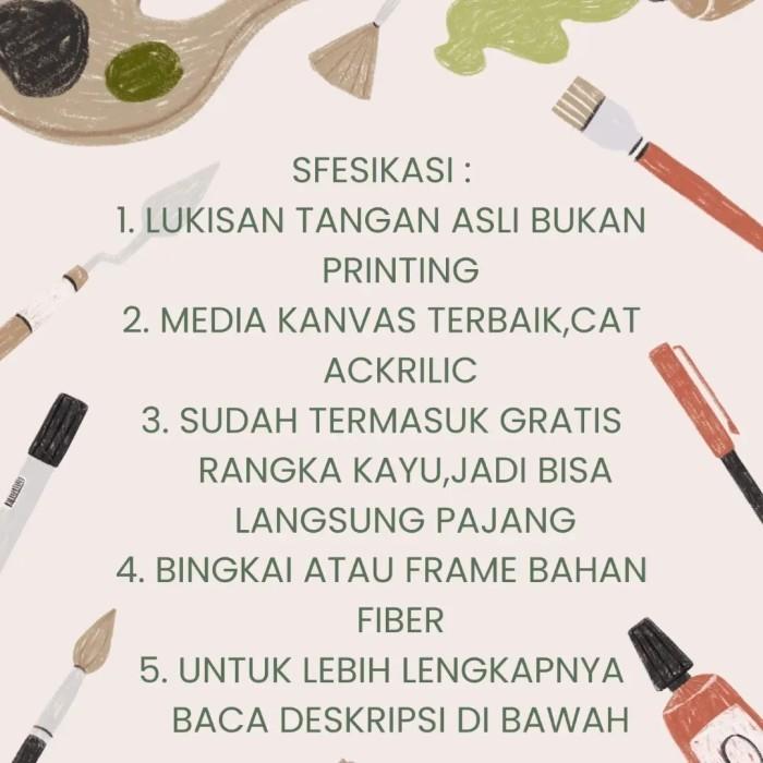 Lukisan dinding bunga aesthetic Lukisan Kanvas Frame 