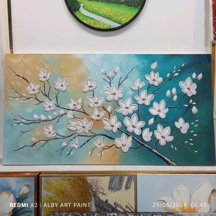 Lukisan dinding bunga hiasan dinding aesthetic ukuran cm Lukisan Kanvas Frame
