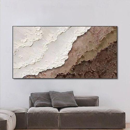 lukisan dinding pantai aesthetic teksture timbul modern art packing triplek