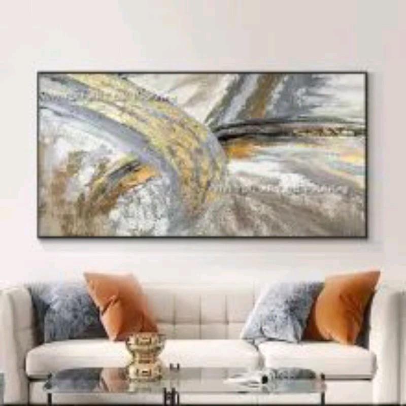LUKISAN ABSTRAK AESTHETIC TEKSTURE MODERN ART Dinding Frame