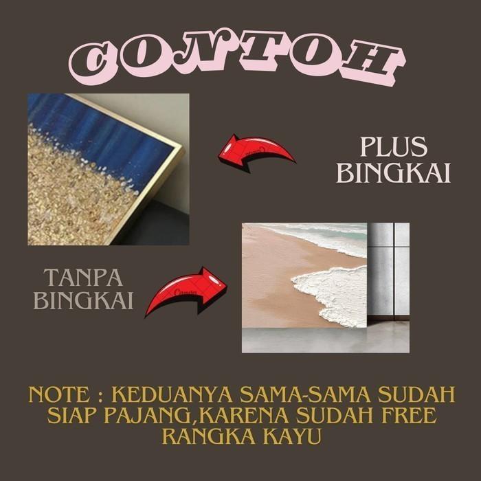 Lukisan dinding abstrak minimalis modern art free packing triplek 