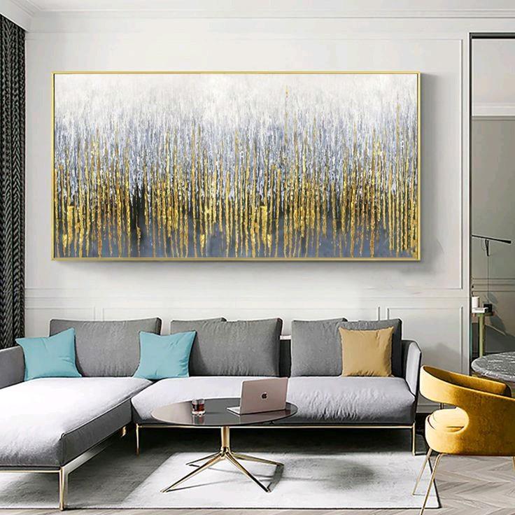 Lukisan Dinding Abstrak Aesthetic Teksture Modern Art Frame - Media Kanvas, Cat Akrilik, Ukuran Tercantum